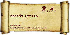 Máriás Attila névjegykártya